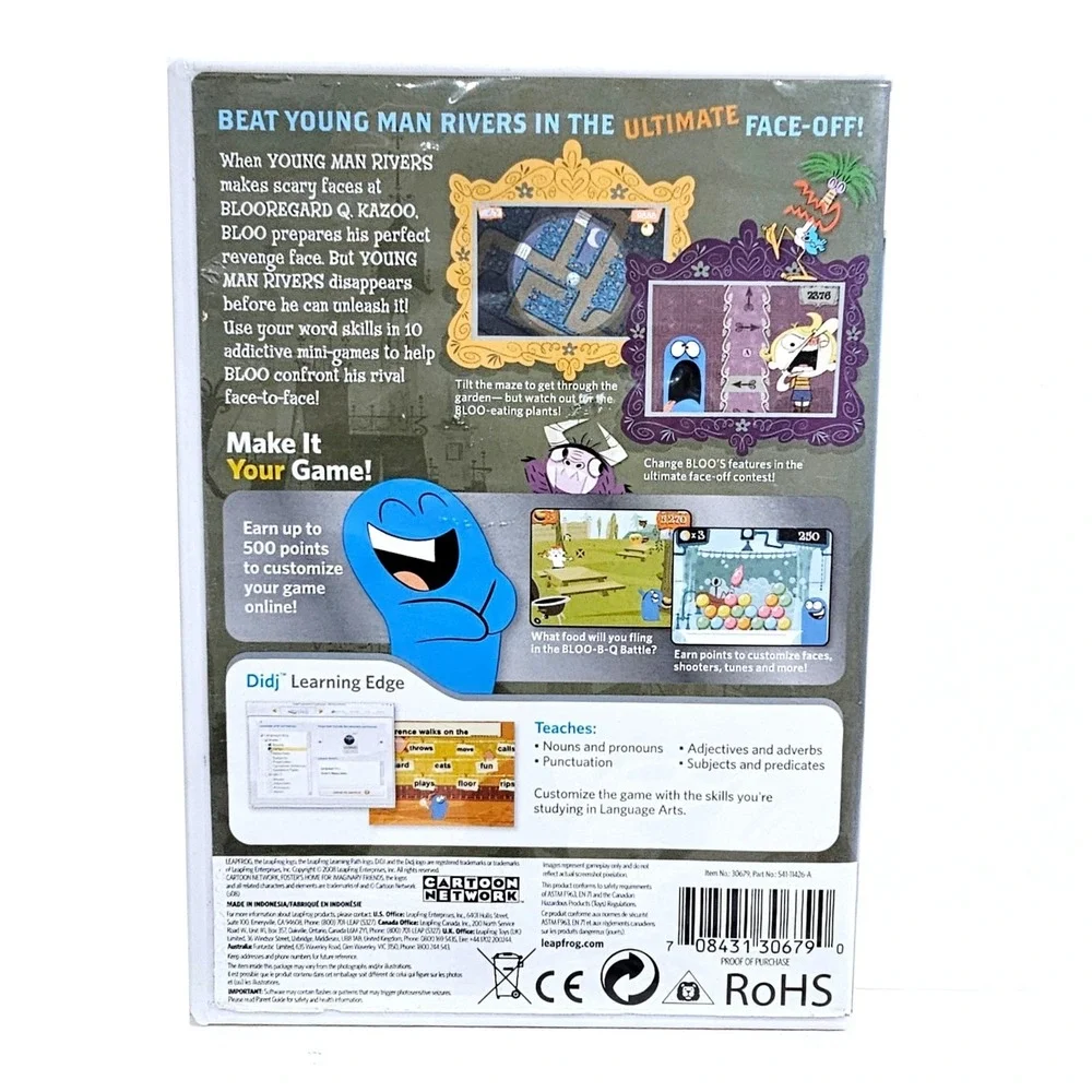 LeapFrog Didj Foster's Home for‎ Imaginary Friends Game SZ OS Kids VTG
